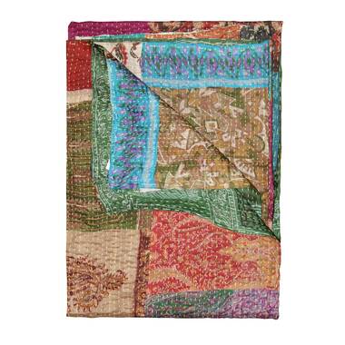 Silk discount kantha throw